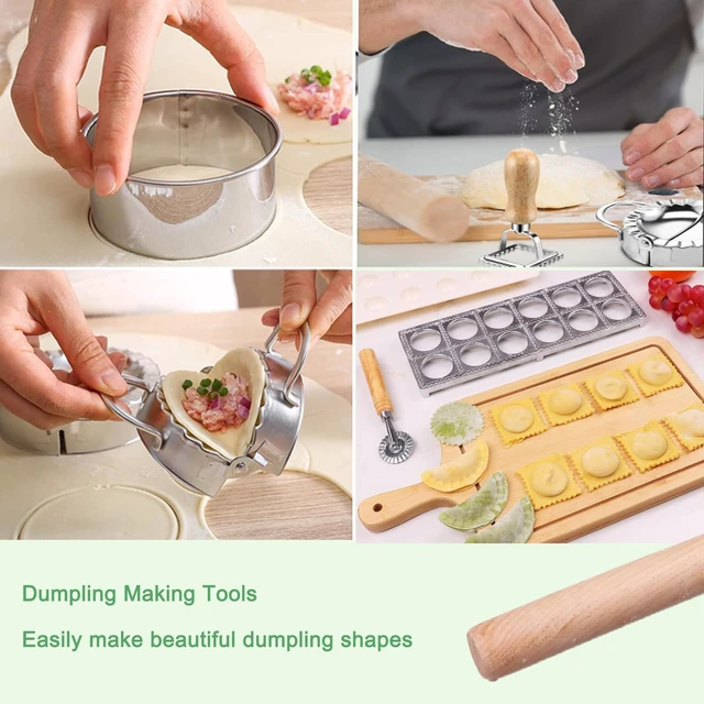 Alt view image 3 of 7 - 8 Pcs Ravioli Mold Set Include Ravioli Maker Press ,Dough Scraper, Dumpling Maker, Ravioli Maker Cutter set,Pasta Making Kit for Ravioli Press Mold,Suitable for Kitchen Beginners Gift (A)