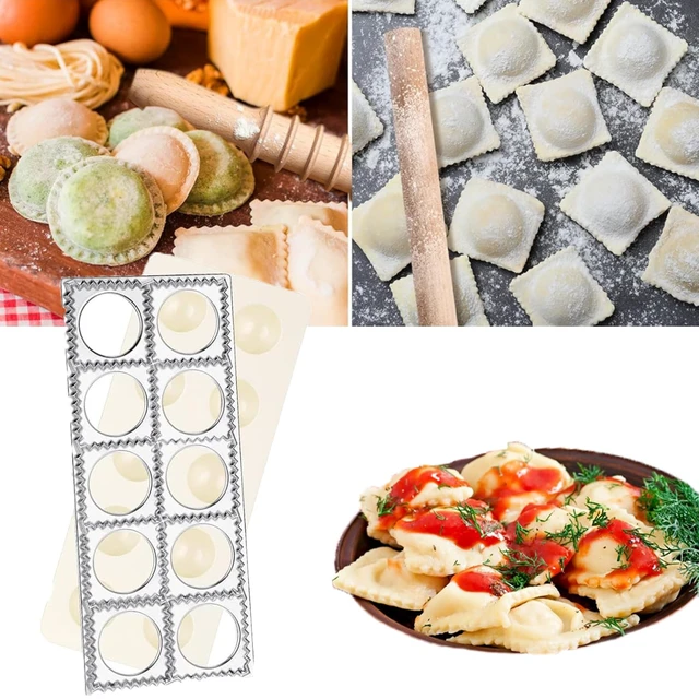 Alt view image 4 of 7 - 8 Pcs Ravioli Mold Set Include Ravioli Maker Press ,Dough Scraper, Dumpling Maker, Ravioli Maker Cutter set,Pasta Making Kit for Ravioli Press Mold,Suitable for Kitchen Beginners Gift (A)