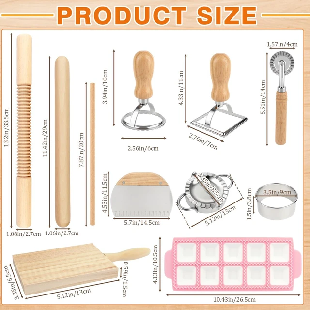 Alt view image 2 of 7 - TREWAVE 11 Pcs Pasta Making Tools Set, Homemade Pasta Making Kit