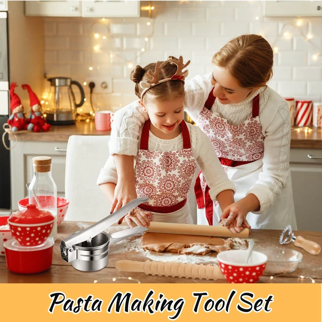 Alt view image 6 of 6 - Tioncy 9 Pcs Pasta Making Tools Set, Wooden Gnocchi Board Potato Ricer