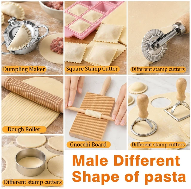 Alt view image 4 of 7 - TREWAVE 11 Pcs Pasta Making Tools Set, Homemade Pasta Making Kit