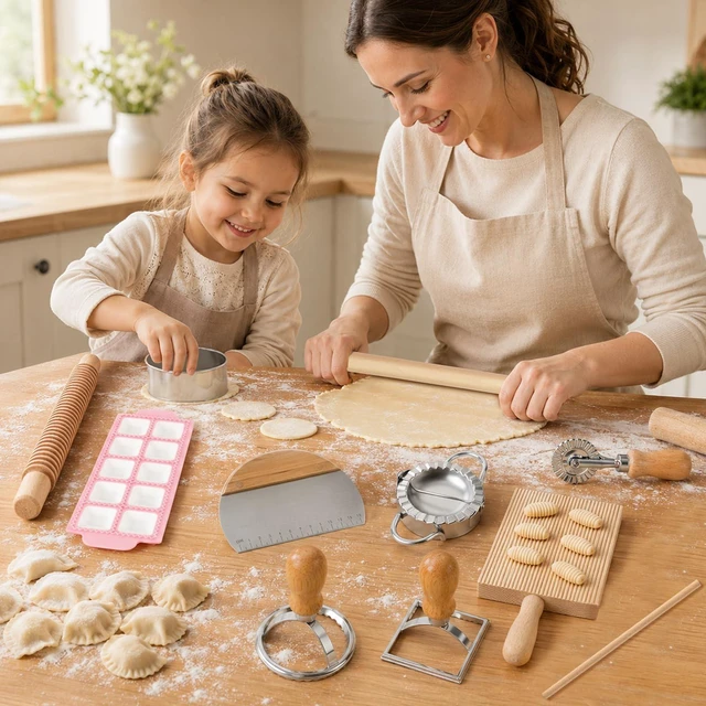 Alt view image 6 of 7 - TREWAVE 11 Pcs Pasta Making Tools Set, Homemade Pasta Making Kit