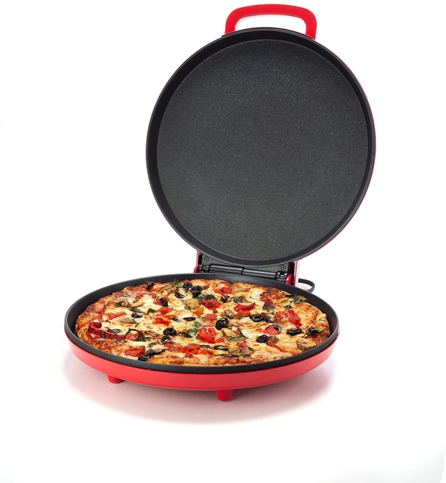 Main image of Zenith Versa Grill Non-Stick Pizza Maker Machine For Home, Calzone Maker, Pizza Oven Converts to Electric indoor Grill, Red