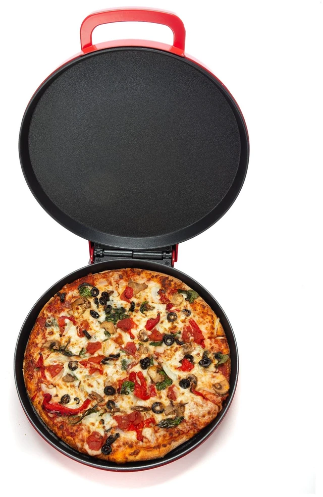 Alt view image 3 of 7 - Zenith Versa Grill Non-Stick Pizza Maker Machine For Home, Calzone Maker, Pizza Oven Converts to Electric indoor Grill, Red