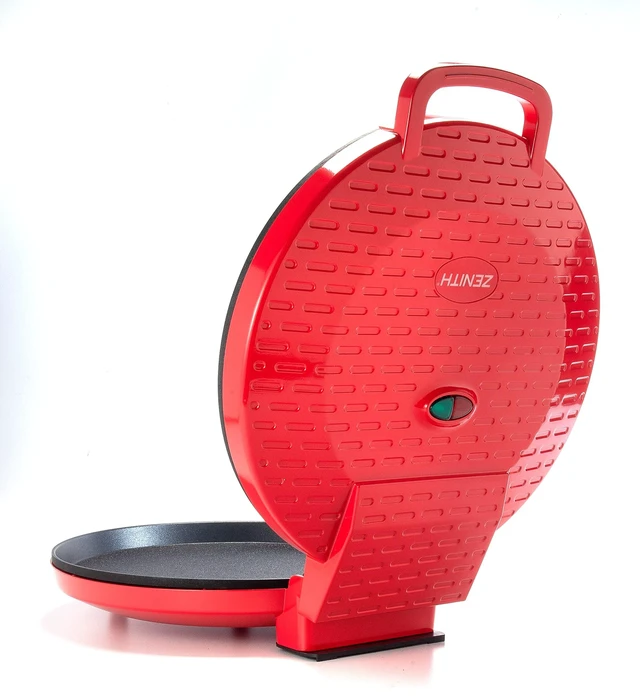 Alt view image 4 of 7 - Zenith Versa Grill Non-Stick Pizza Maker Machine For Home, Calzone Maker, Pizza Oven Converts to Electric indoor Grill, Red