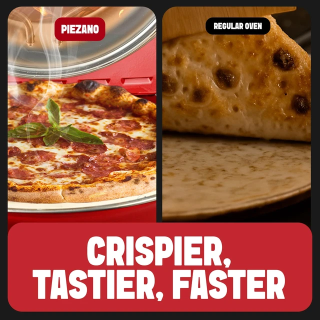 Alt view image 3 of 7 - PIEZANO Crispy Crust Pizza Oven by Granitestone 12 Inch Electric Pizza Oven Indoor Countertop Maker with Ceramic Stone Heats up to 800F for Delicious Stone Baked Pizzeria Style Pizza at Home