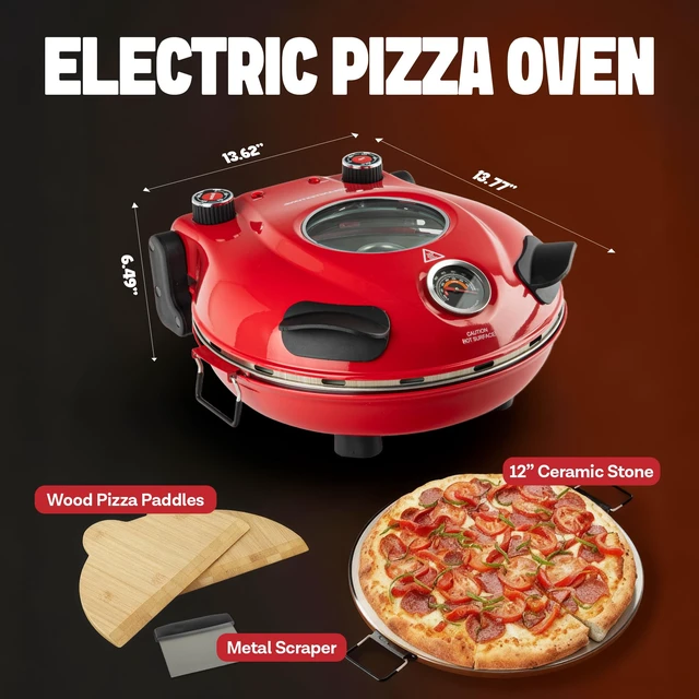 Alt view image 6 of 7 - PIEZANO Crispy Crust Pizza Oven by Granitestone 12 Inch Electric Pizza Oven Indoor Countertop Maker with Ceramic Stone Heats up to 800F for Delicious Stone Baked Pizzeria Style Pizza at Home