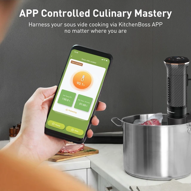 Alt view image 4 of 7 - KitchenBoss Wifi Sous Vide Cooker Ultra-quiet 1100W Sous Vide G300PT