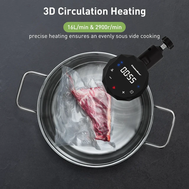 Alt view image 6 of 7 - KitchenBoss Wifi Sous Vide Cooker Ultra-quiet 1100W Sous Vide G300PT