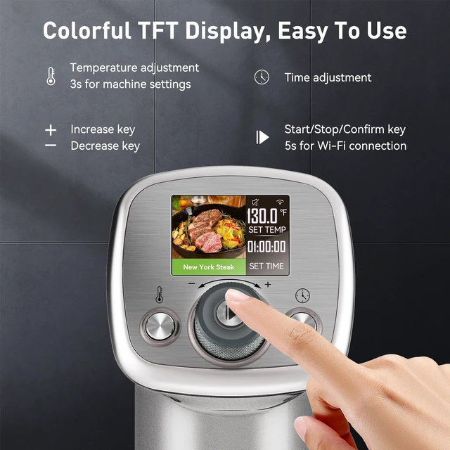 Alt view image 2 of 7 - KitchenBoss WiFi Sous Vide Cooker Ultra-quiet 1100W Sous Vide G320PS