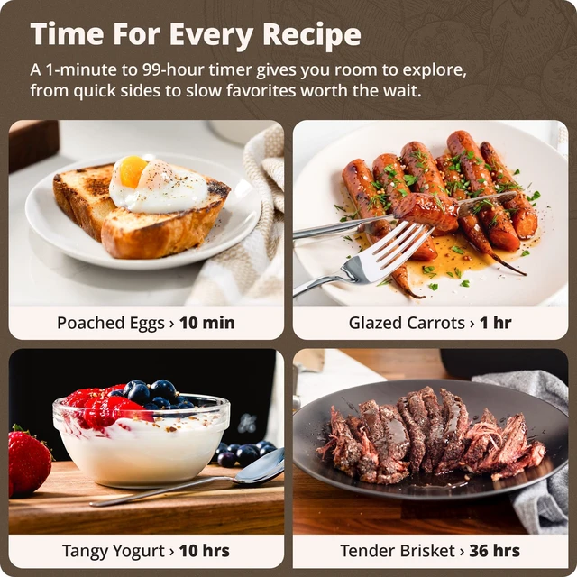 Alt view image 5 of 7 - Greater Goods Sous Vide Cooker, 1100W, No App or WiFi Needed (Birch White)