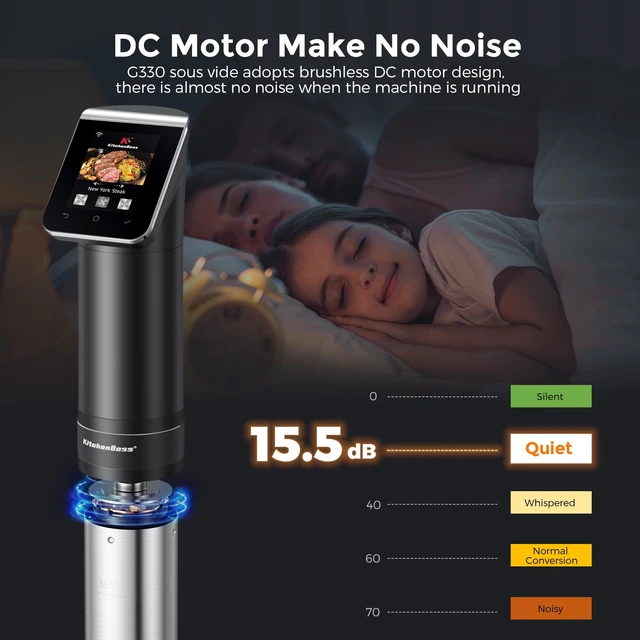 Alt view image 4 of 7 - KitchenBoss WiFi Sous Vide Cooker Ultra-quiet 1100W Sous Vide G330
