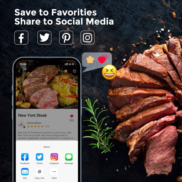 Alt view image 6 of 7 - KitchenBoss WiFi Sous Vide Cooker Ultra-quiet 1100W Sous Vide G330