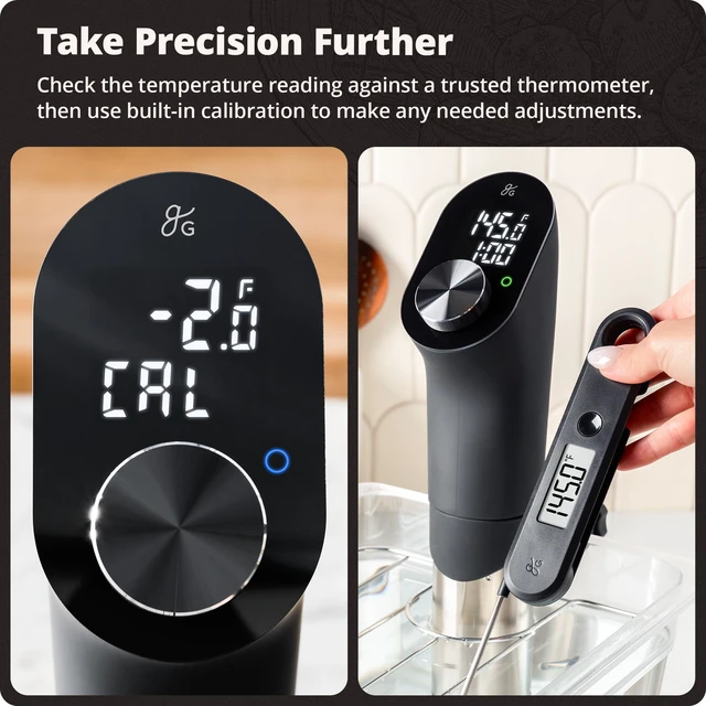 Alt view image 7 of 7 - Greater Goods Sous Vide Cooker, 1100W, No App or WiFi Needed (Onyx Black)