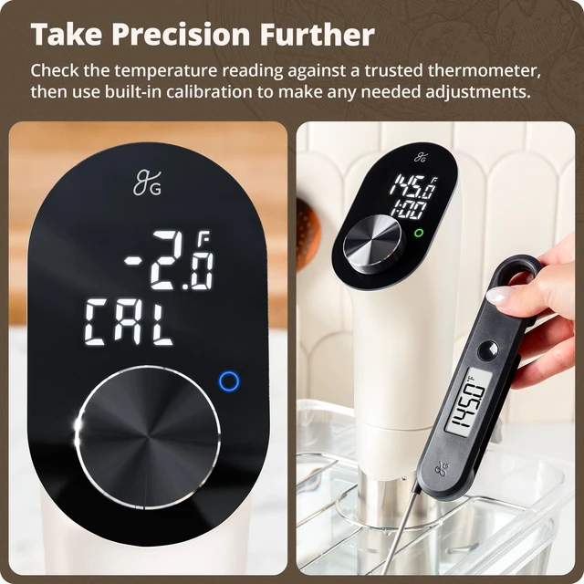 Alt view image 7 of 7 - Greater Goods Sous Vide Cooker, 1100W, No App or WiFi Needed (Birch White)