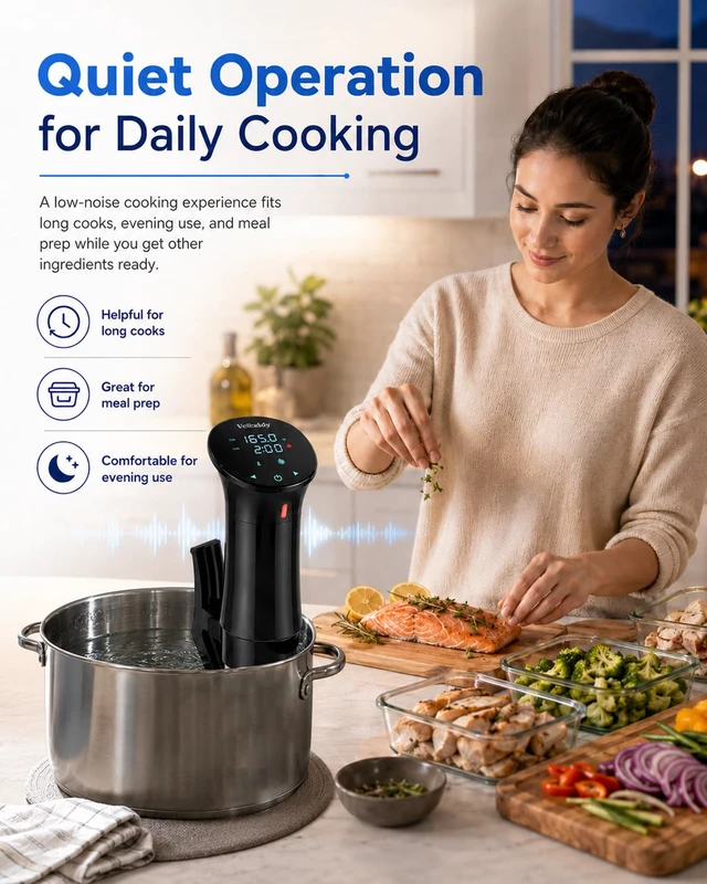 Alt view image 6 of 7 - 1100W Sous Vide Cooker with Precision Temperature Control & Digital Timer