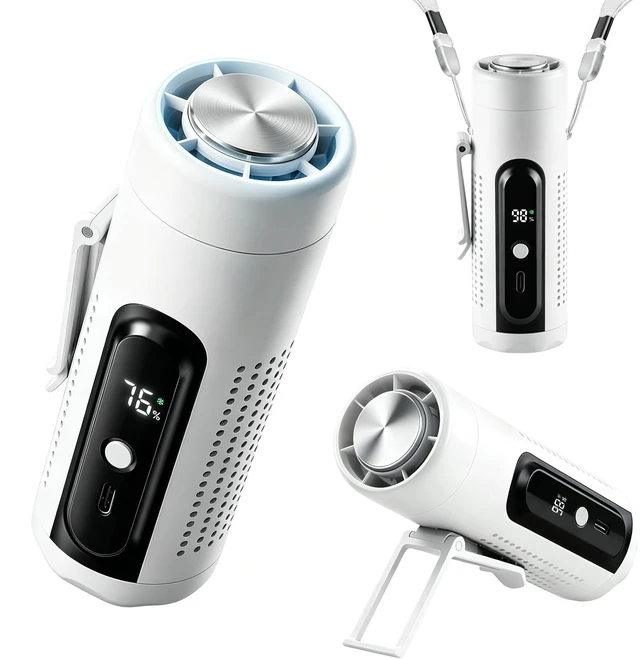 Main image of Clip On Handheld Turbo Fan with Flashlight and Cooling, 3-in-1 Waist-Hanging/Desktop/Clip-on Personal Fan, USB-C Rechargeable Long-Lasting Battery for Travel Camping