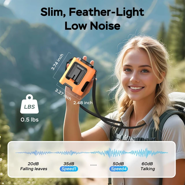 Alt view image 5 of 7 - AMACOOL Mini Portable Waist Fan Clip on, 13000RPM Wearable Shirt Belt Fan