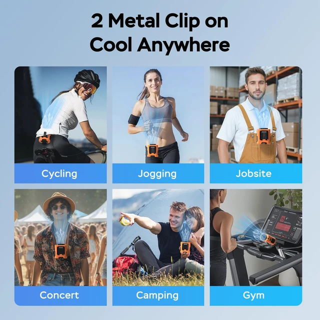Alt view image 6 of 7 - AMACOOL Mini Portable Waist Fan Clip on, 13000RPM Wearable Shirt Belt Fan