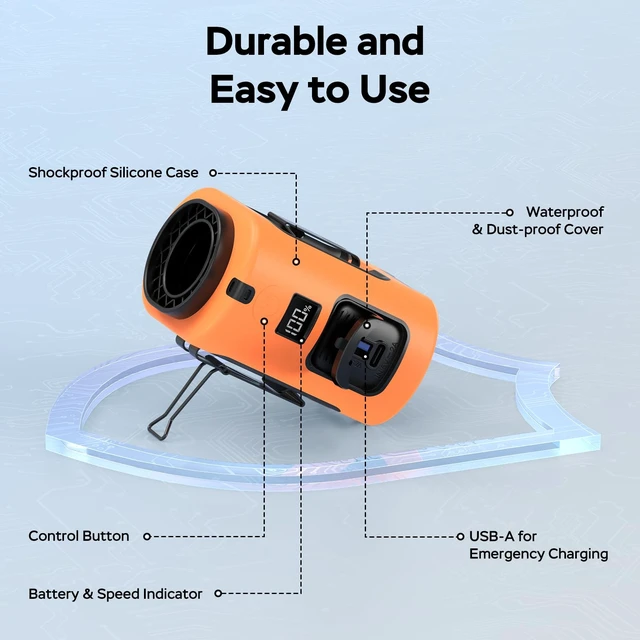 Alt view image 7 of 7 - AMACOOL Mini Portable Waist Fan Clip on, 13000RPM Wearable Shirt Belt Fan