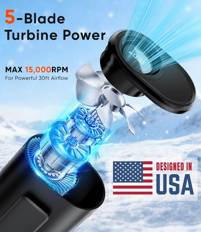 Alt view image 2 of 7 - AI Portable Waist Fan, 15,000RPM, 30H Cooling Hands-Free Personal Fan
