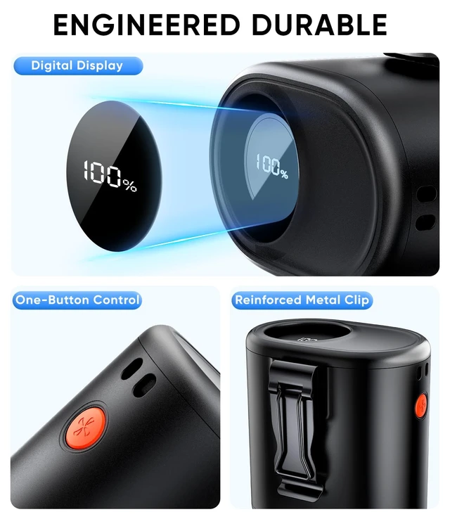 Alt view image 4 of 7 - AI Portable Waist Fan, 15,000RPM, 30H Cooling Hands-Free Personal Fan