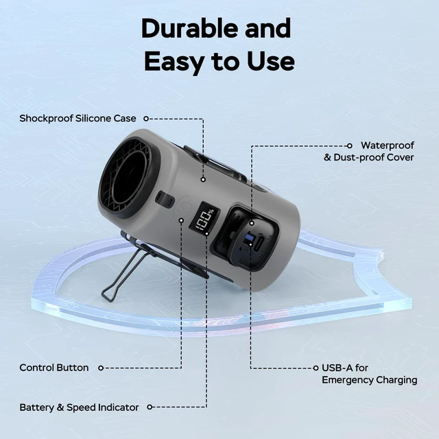 Alt view image 7 of 7 - AMACOOL Mini Portable Waist Fan Clip on, 13000RPM Wearable Shirt Belt Fan