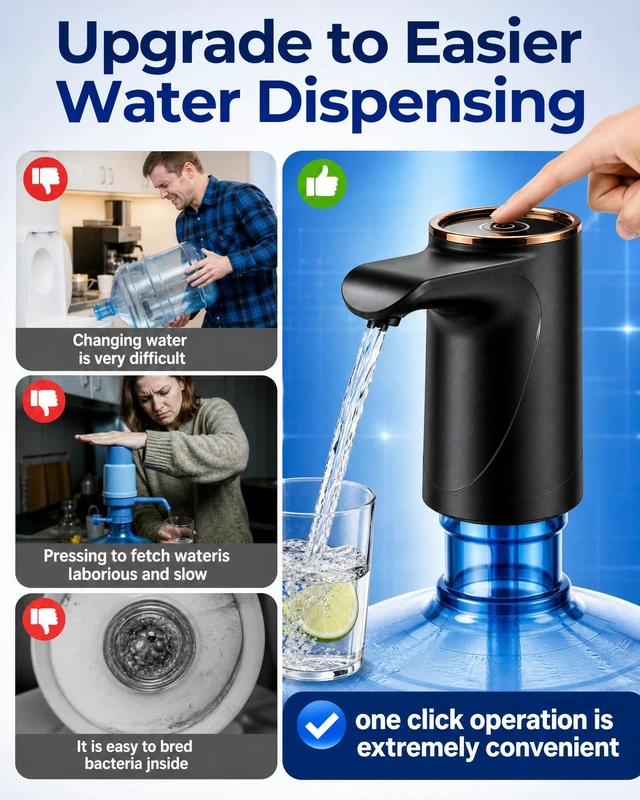 Alt view image 2 of 7 - Water Jug Pump for 5 Gallon Bottle, Portable Water Dispenser