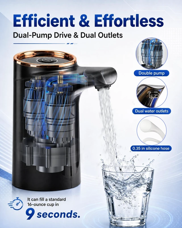 Alt view image 3 of 7 - Water Jug Pump for 5 Gallon Bottle, Portable Water Dispenser
