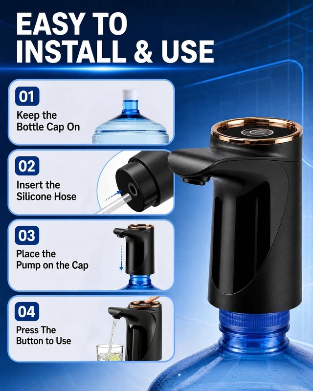 Alt view image 4 of 7 - Water Jug Pump for 5 Gallon Bottle, Portable Water Dispenser