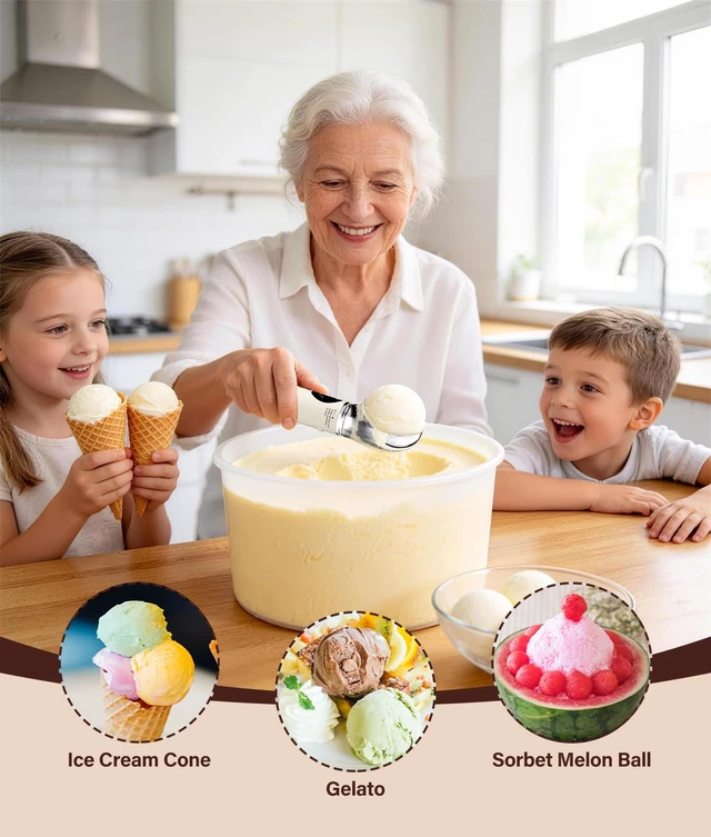 Alt view image 4 of 7 - Heated Ice Cream Scoop with Removable Head, 2500mAh Electric Ice Cream Scooper with 4-Temp Settings, LED Display & IPX6 Waterproof, Perfect for Hard Ice Cream and Frozen Yogurt