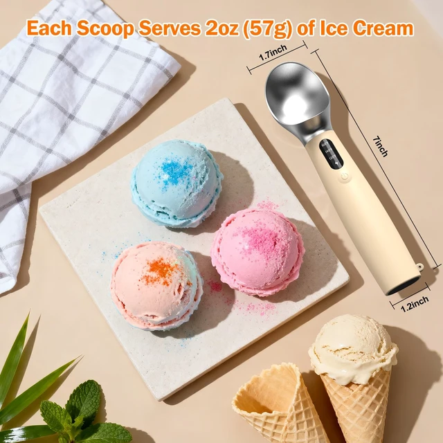 Alt view image 7 of 7 - Heated Ice Cream Scoop, 3-Temp Electric Cordless Warming Scooper
