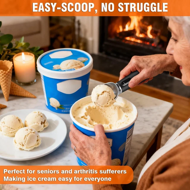 Alt view image 5 of 7 - Christmas White Elephant Gifts for Women Men Friend, Heated Ice Cream Scoop