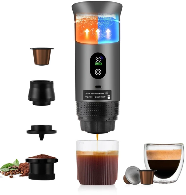 Main image of 3-in-1 Portable Espresso Machine, 20 Bar Coffee Maker with LED Display
