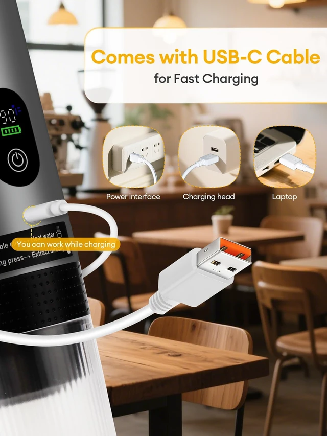 Alt view image 6 of 7 - 3-in-1 Portable Espresso Machine, 20 Bar Coffee Maker with LED Display