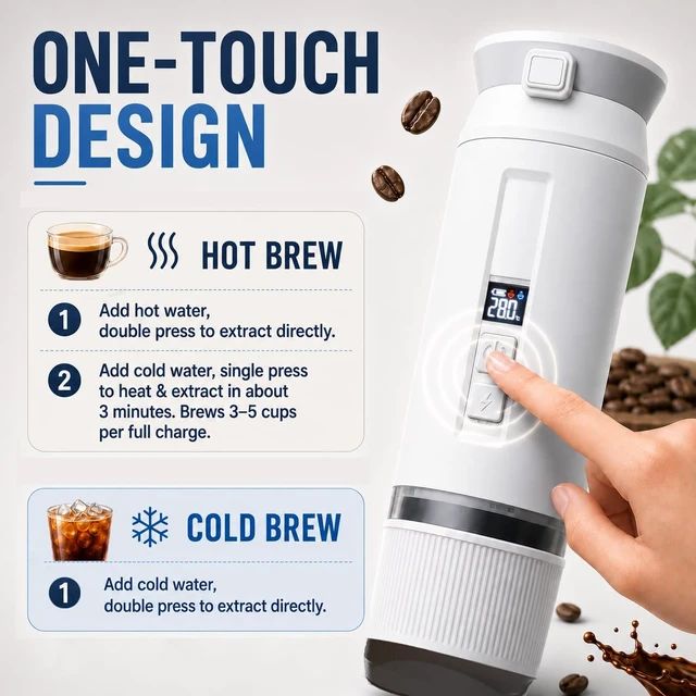 Alt view image 3 of 7 - 4-in-1 Portable Espresso Coffee Maker,Travel Mini Coffee Machine Camping RV