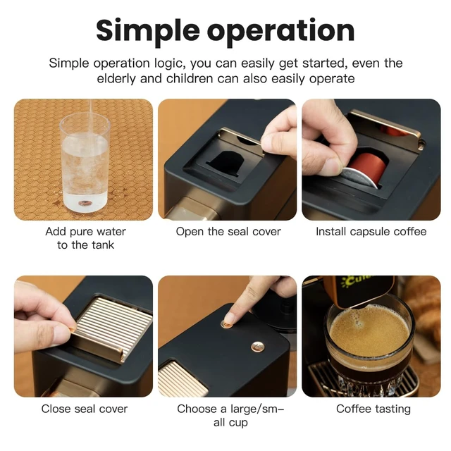 Alt view image 7 of 7 - cutesun Mini Espresso Machine for Nespresso OriginalLine Capsules, Black