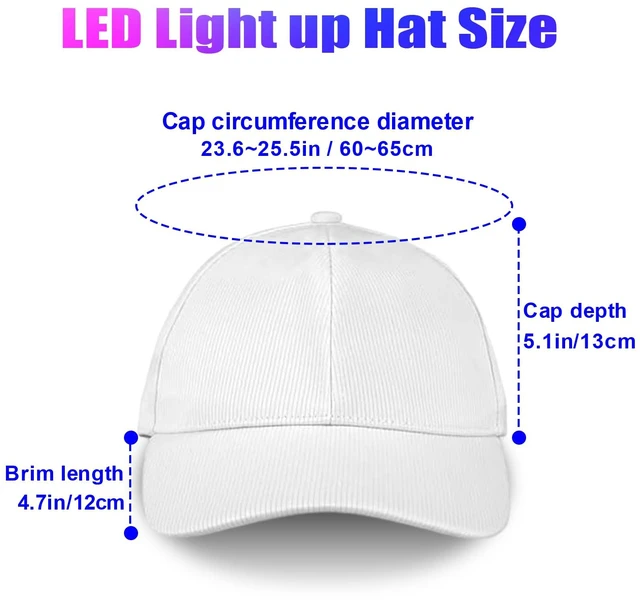 Alt view image 2 of 7 - LED Light Up Hat, Glow in The Dark Hat, Party Cap for Men Women