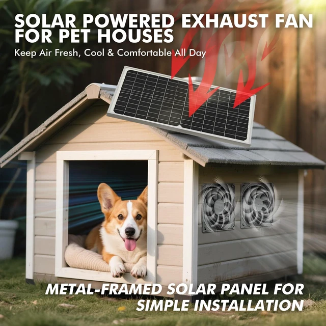Alt view image 6 of 7 - Solar Powered Fan Kit for Chicken Coop Ventilation