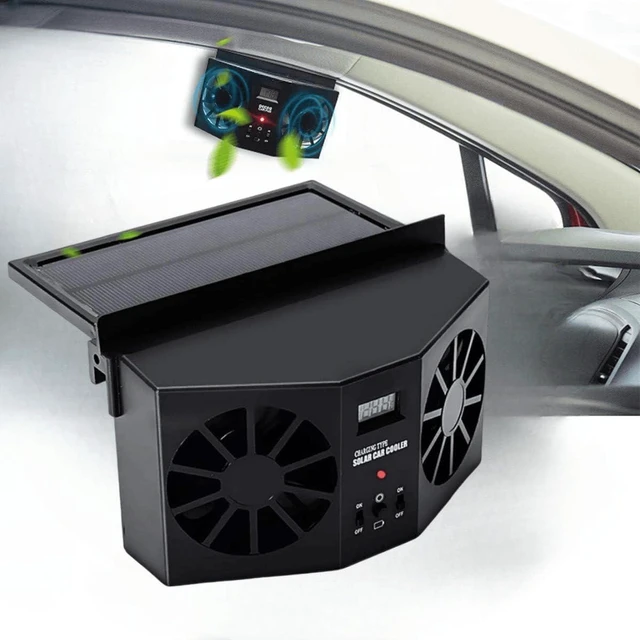 Main image of Solar Powered Car Fan, Window Exhaust, Air Vent Radiator, Energy Cooling for Car Backseat or Frontseat, Vehicle Ventilation Fan
