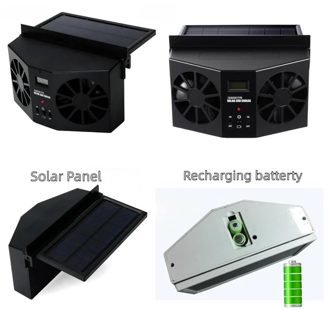 Alt view image 4 of 7 - Solar Powered Car Fan, Window Exhaust, Air Vent Radiator, Energy Cooling for Car Backseat or Frontseat, Vehicle Ventilation Fan