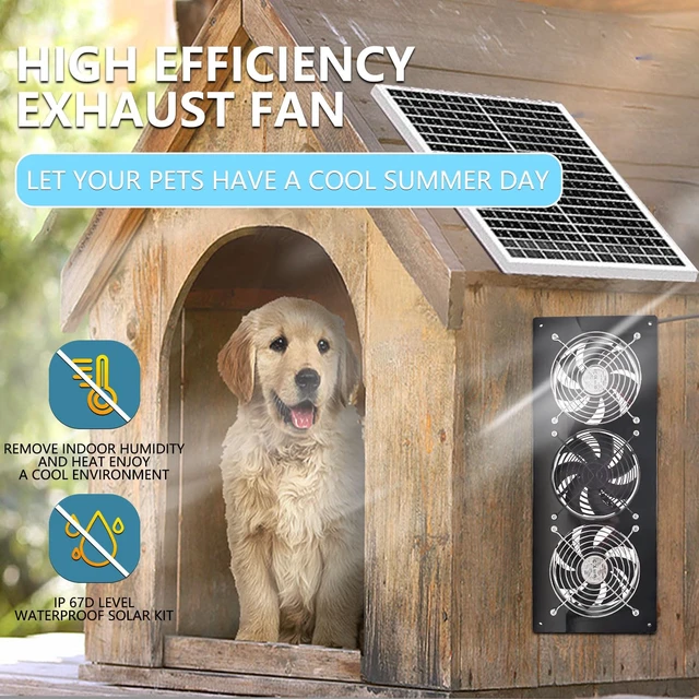 Alt view image 3 of 7 - HNRLOY Solar Exhaust Fan,Solar Panel with 3 Ventilation Fans Kit,Solar Powered Fan for Shed,Chicken Coop,Attic & Greenhouse Intake or Exhaust Air,3500RPM, 15FT Cord,IP67 Waterproof