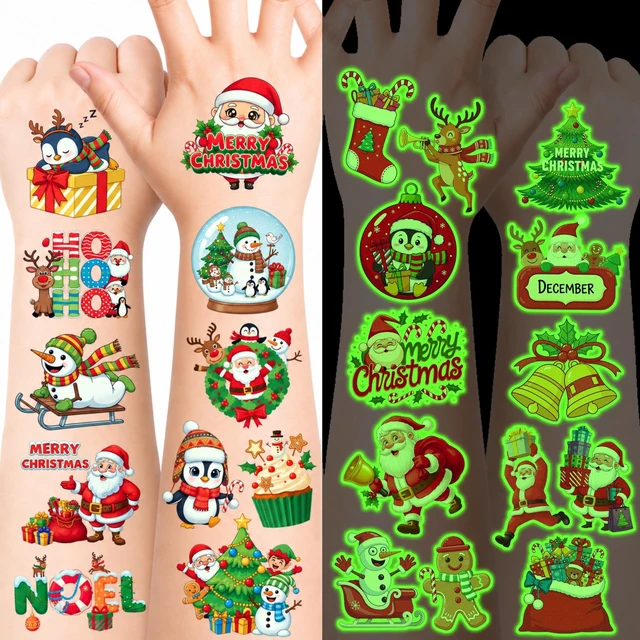 Main image of Luminous Christmas Temporary Tattoos, Christmas Party Favors For Kids