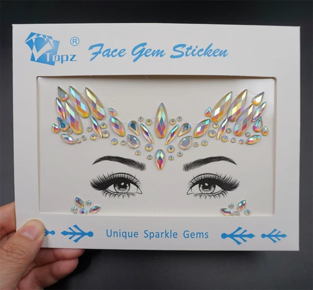 Alt view image 2 of 6 - Topz Glow in the Dark Face Gems Jewels Angel Wing Luminous Tattoos for Rave Halloween Festival Party