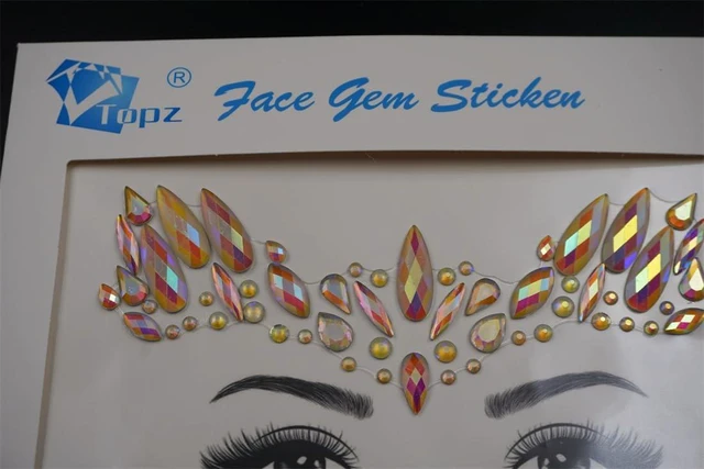 Alt view image 4 of 6 - Topz Glow in the Dark Face Gems Jewels Angel Wing Luminous Tattoos for Rave Halloween Festival Party