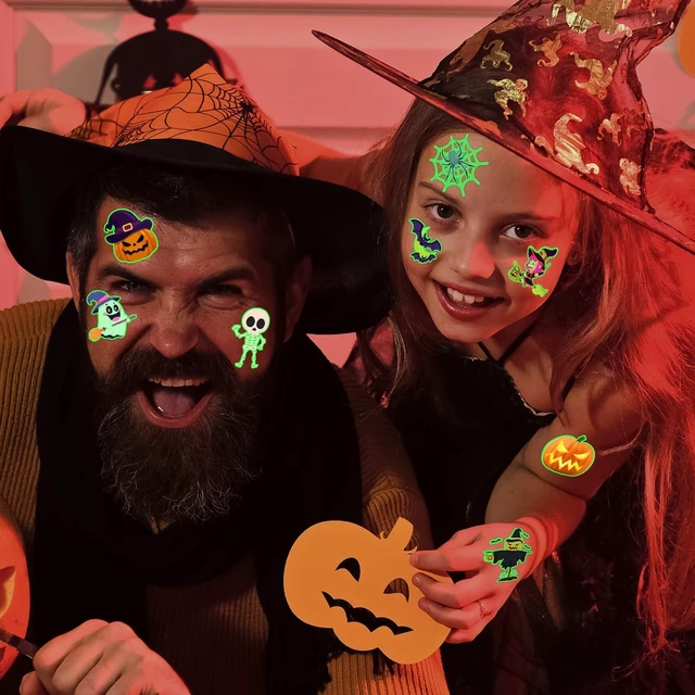 Alt view image 2 of 7 - winthrop 240 Pcs Glow in the Dark Halloween Temporary Tattoos for Kids