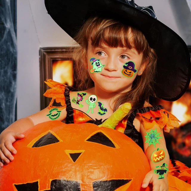 Alt view image 3 of 7 - winthrop 240 Pcs Glow in the Dark Halloween Temporary Tattoos for Kids