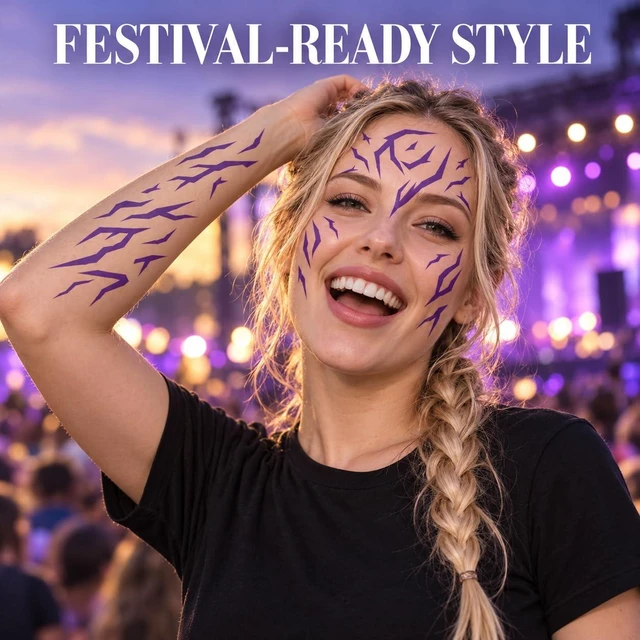 Alt view image 5 of 7 - Kpop Outfits, K-Style Demon Mark Tattoos (8Sheets)