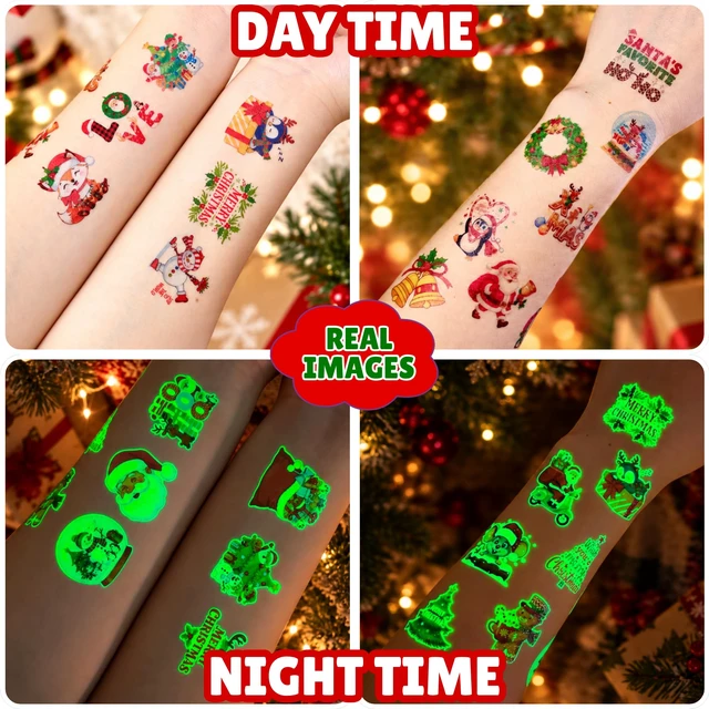 Alt view image 5 of 7 - Luminous Christmas Temporary Tattoos, Christmas Party Favors For Kids