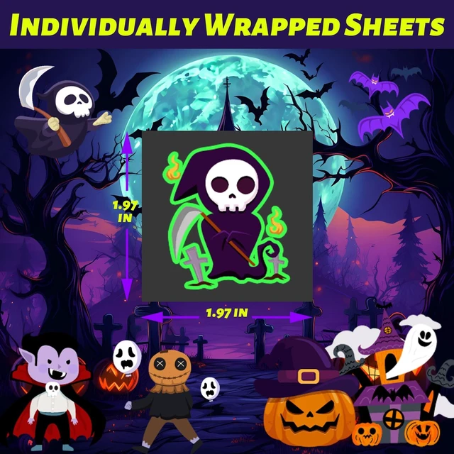 Alt view image 6 of 7 - winthrop 240 Pcs Glow in the Dark Halloween Temporary Tattoos for Kids